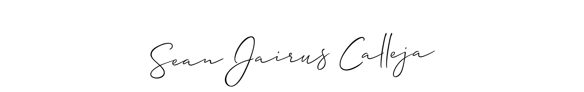 How to make Sean Jairus Calleja name signature. Use Allison_Script style for creating short signs online. This is the latest handwritten sign. Sean Jairus Calleja signature style 2 images and pictures png