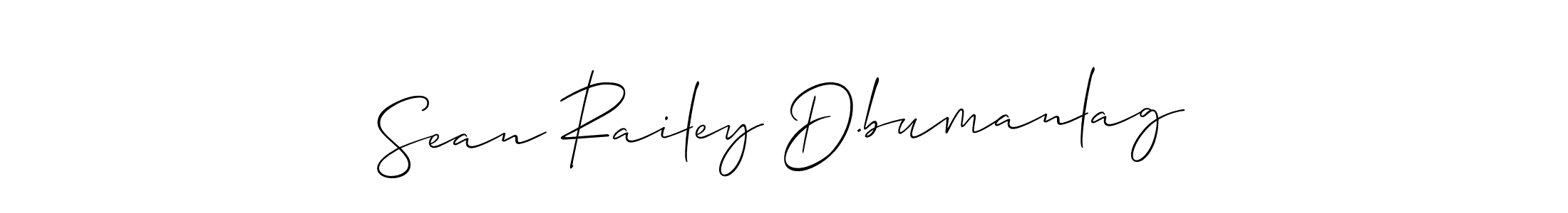 How to make Sean Railey D.bumanlag name signature. Use Allison_Script style for creating short signs online. This is the latest handwritten sign. Sean Railey D.bumanlag signature style 2 images and pictures png