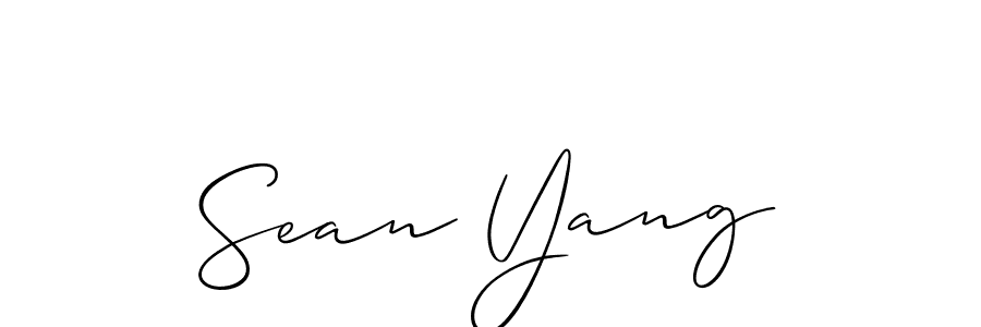 How to make Sean Yang name signature. Use Allison_Script style for creating short signs online. This is the latest handwritten sign. Sean Yang signature style 2 images and pictures png