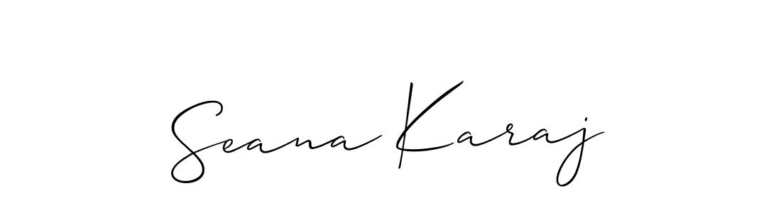 Allison_Script is a professional signature style that is perfect for those who want to add a touch of class to their signature. It is also a great choice for those who want to make their signature more unique. Get Seana Karaj name to fancy signature for free. Seana Karaj signature style 2 images and pictures png