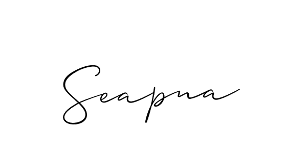 Make a beautiful signature design for name Seapna. With this signature (Allison_Script) style, you can create a handwritten signature for free. Seapna signature style 2 images and pictures png