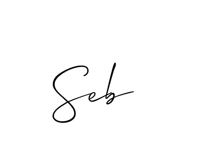 Use a signature maker to create a handwritten signature online. With this signature software, you can design (Allison_Script) your own signature for name Seb . Seb  signature style 2 images and pictures png