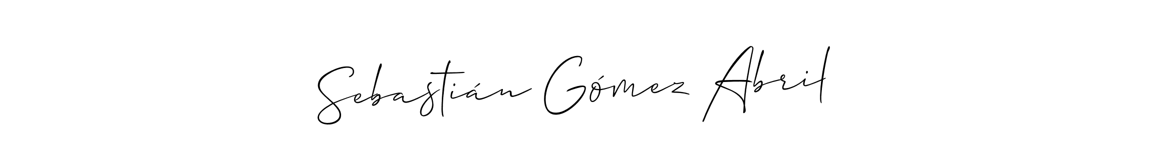 How to make Sebastián Gómez Abril name signature. Use Allison_Script style for creating short signs online. This is the latest handwritten sign. Sebastián Gómez Abril signature style 2 images and pictures png