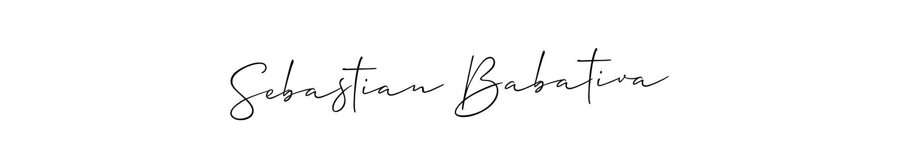 How to make Sebastian Babativa signature? Allison_Script is a professional autograph style. Create handwritten signature for Sebastian Babativa name. Sebastian Babativa signature style 2 images and pictures png