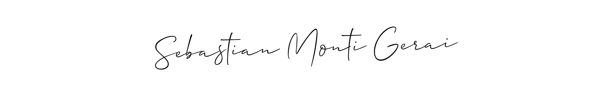 The best way (Allison_Script) to make a short signature is to pick only two or three words in your name. The name Sebastian Monti Gerai include a total of six letters. For converting this name. Sebastian Monti Gerai signature style 2 images and pictures png