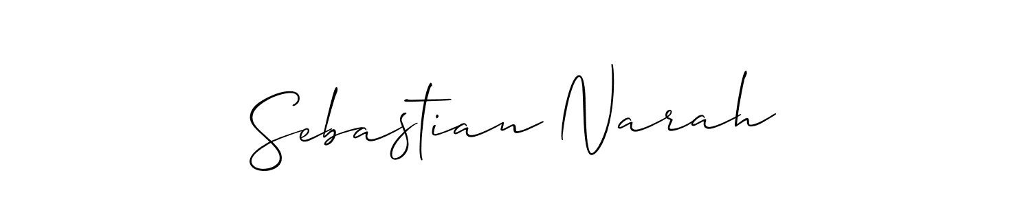 How to Draw Sebastian Narah signature style? Allison_Script is a latest design signature styles for name Sebastian Narah. Sebastian Narah signature style 2 images and pictures png