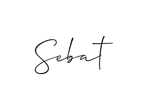 Make a beautiful signature design for name Sebat. With this signature (Allison_Script) style, you can create a handwritten signature for free. Sebat signature style 2 images and pictures png