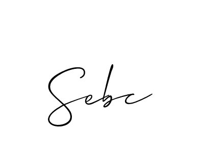 Use a signature maker to create a handwritten signature online. With this signature software, you can design (Allison_Script) your own signature for name Sebc. Sebc signature style 2 images and pictures png
