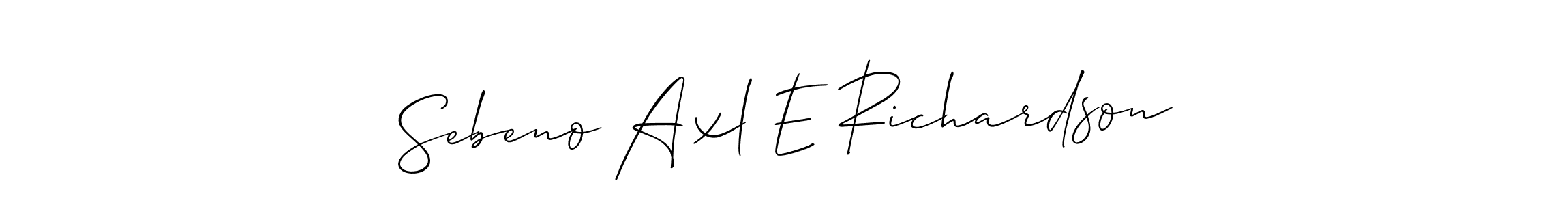 This is the best signature style for the Sebeno Axl E Richardson name. Also you like these signature font (Allison_Script). Mix name signature. Sebeno Axl E Richardson signature style 2 images and pictures png