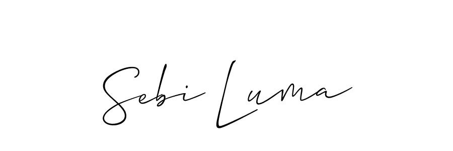 You should practise on your own different ways (Allison_Script) to write your name (Sebi Luma) in signature. don't let someone else do it for you. Sebi Luma signature style 2 images and pictures png