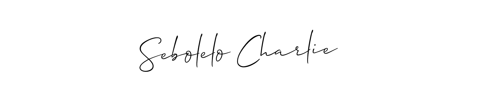 Make a beautiful signature design for name Sebolelo Charlie. With this signature (Allison_Script) style, you can create a handwritten signature for free. Sebolelo Charlie signature style 2 images and pictures png