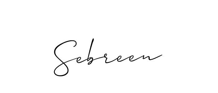 Design your own signature with our free online signature maker. With this signature software, you can create a handwritten (Allison_Script) signature for name Sebreen. Sebreen signature style 2 images and pictures png
