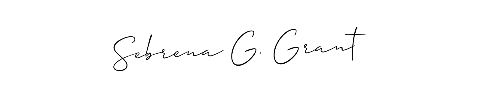 It looks lik you need a new signature style for name Sebrena G. Grant. Design unique handwritten (Allison_Script) signature with our free signature maker in just a few clicks. Sebrena G. Grant signature style 2 images and pictures png