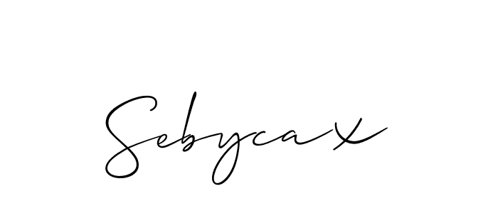 How to make Sebycax name signature. Use Allison_Script style for creating short signs online. This is the latest handwritten sign. Sebycax signature style 2 images and pictures png