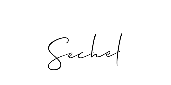 Design your own signature with our free online signature maker. With this signature software, you can create a handwritten (Allison_Script) signature for name Sechel. Sechel signature style 2 images and pictures png