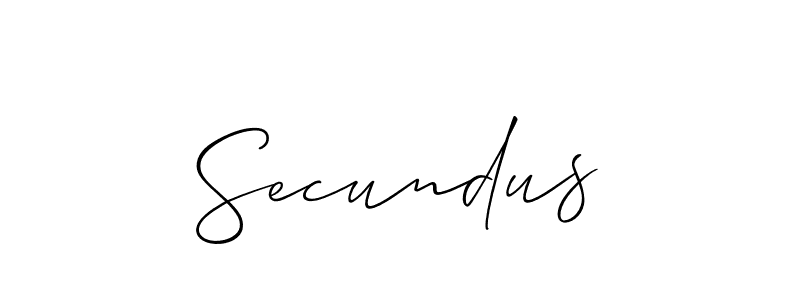 How to make Secundus signature? Allison_Script is a professional autograph style. Create handwritten signature for Secundus name. Secundus signature style 2 images and pictures png