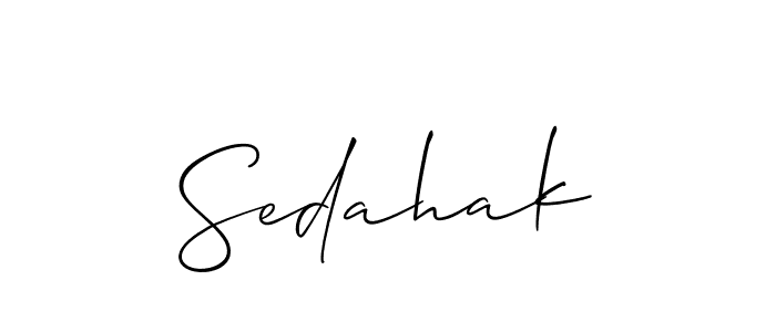 Sedahak stylish signature style. Best Handwritten Sign (Allison_Script) for my name. Handwritten Signature Collection Ideas for my name Sedahak. Sedahak signature style 2 images and pictures png