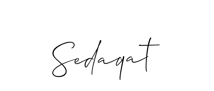 Sedaqat stylish signature style. Best Handwritten Sign (Allison_Script) for my name. Handwritten Signature Collection Ideas for my name Sedaqat. Sedaqat signature style 2 images and pictures png