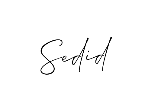 Also we have Sedid name is the best signature style. Create professional handwritten signature collection using Allison_Script autograph style. Sedid signature style 2 images and pictures png