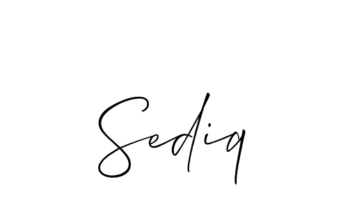 Make a short Sediq signature style. Manage your documents anywhere anytime using Allison_Script. Create and add eSignatures, submit forms, share and send files easily. Sediq signature style 2 images and pictures png