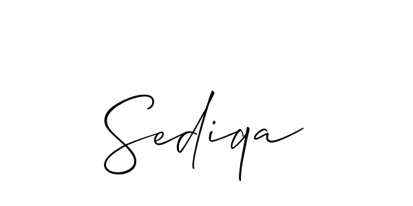 Create a beautiful signature design for name Sediqa. With this signature (Allison_Script) fonts, you can make a handwritten signature for free. Sediqa signature style 2 images and pictures png