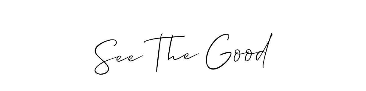 Create a beautiful signature design for name See The Good. With this signature (Allison_Script) fonts, you can make a handwritten signature for free. See The Good signature style 2 images and pictures png