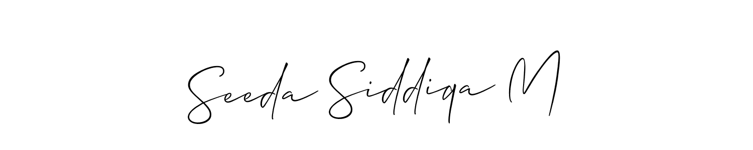 How to make Seeda Siddiqa M name signature. Use Allison_Script style for creating short signs online. This is the latest handwritten sign. Seeda Siddiqa M signature style 2 images and pictures png