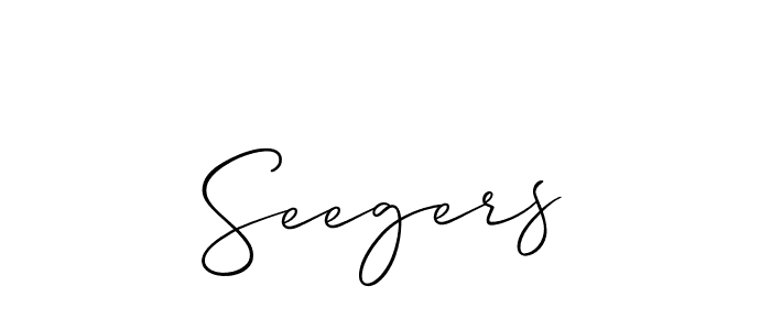 You should practise on your own different ways (Allison_Script) to write your name (Seegers) in signature. don't let someone else do it for you. Seegers signature style 2 images and pictures png