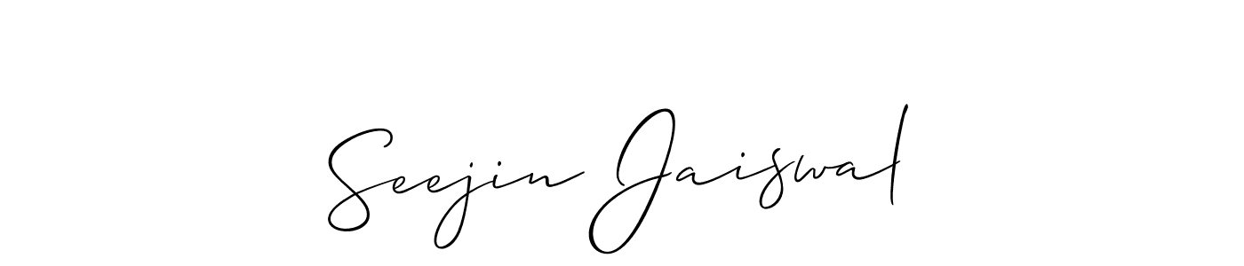 How to make Seejin Jaiswal signature? Allison_Script is a professional autograph style. Create handwritten signature for Seejin Jaiswal name. Seejin Jaiswal signature style 2 images and pictures png
