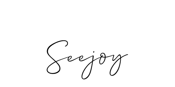 Allison_Script is a professional signature style that is perfect for those who want to add a touch of class to their signature. It is also a great choice for those who want to make their signature more unique. Get Seejoy name to fancy signature for free. Seejoy signature style 2 images and pictures png