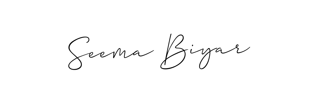 How to Draw Seema Biyar signature style? Allison_Script is a latest design signature styles for name Seema Biyar. Seema Biyar signature style 2 images and pictures png
