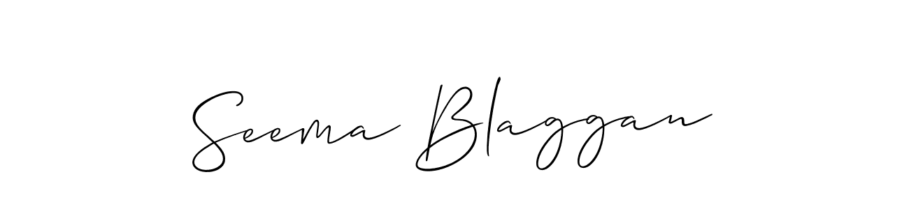 Seema Blaggan stylish signature style. Best Handwritten Sign (Allison_Script) for my name. Handwritten Signature Collection Ideas for my name Seema Blaggan. Seema Blaggan signature style 2 images and pictures png