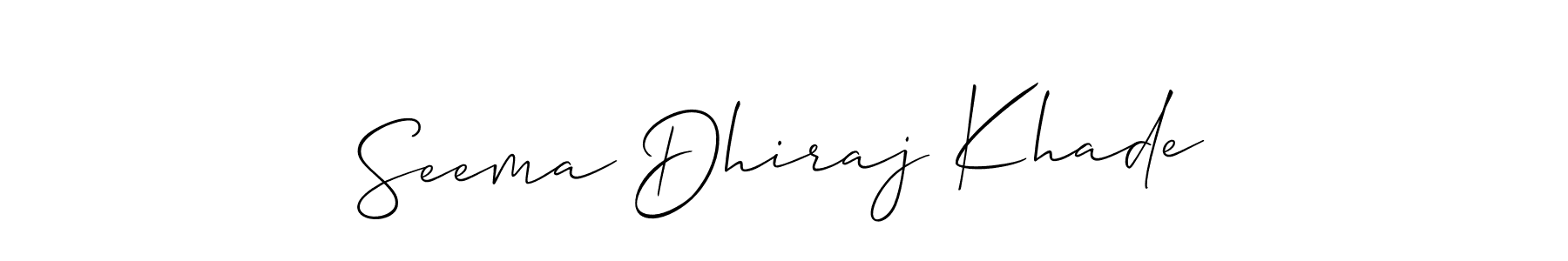 How to make Seema Dhiraj Khade signature? Allison_Script is a professional autograph style. Create handwritten signature for Seema Dhiraj Khade name. Seema Dhiraj Khade signature style 2 images and pictures png