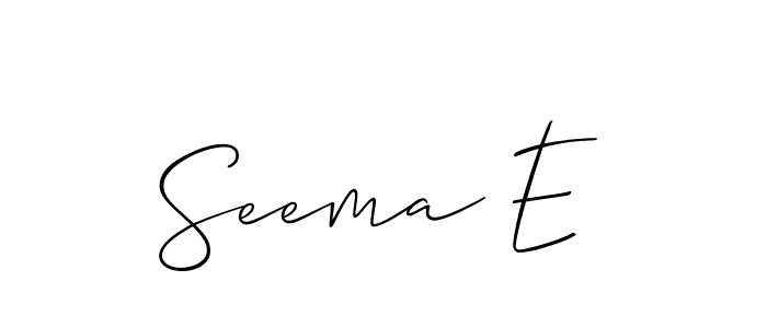 How to Draw Seema E signature style? Allison_Script is a latest design signature styles for name Seema E. Seema E signature style 2 images and pictures png