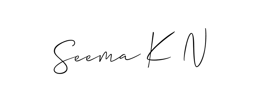 How to make Seema K N signature? Allison_Script is a professional autograph style. Create handwritten signature for Seema K N name. Seema K N signature style 2 images and pictures png