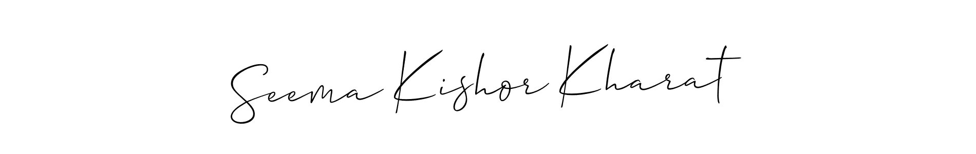 Use a signature maker to create a handwritten signature online. With this signature software, you can design (Allison_Script) your own signature for name Seema Kishor Kharat. Seema Kishor Kharat signature style 2 images and pictures png