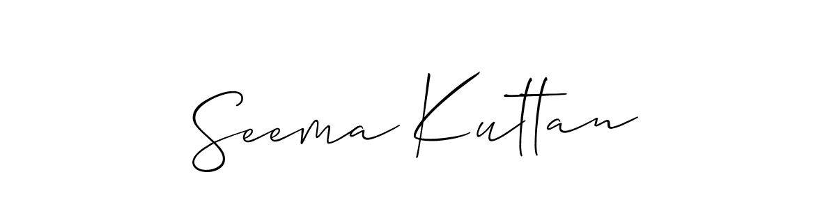 Design your own signature with our free online signature maker. With this signature software, you can create a handwritten (Allison_Script) signature for name Seema Kuttan. Seema Kuttan signature style 2 images and pictures png