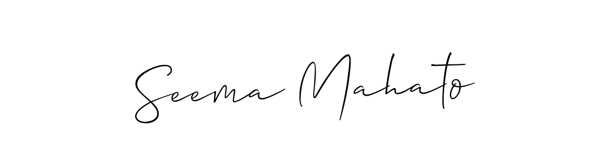 How to make Seema Mahato signature? Allison_Script is a professional autograph style. Create handwritten signature for Seema Mahato name. Seema Mahato signature style 2 images and pictures png