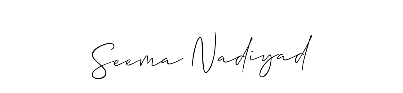 Also we have Seema Nadiyad name is the best signature style. Create professional handwritten signature collection using Allison_Script autograph style. Seema Nadiyad signature style 2 images and pictures png