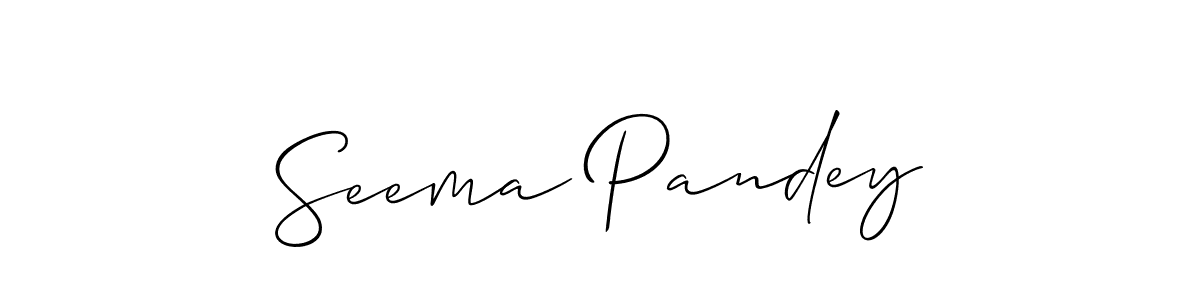 Make a beautiful signature design for name Seema Pandey. With this signature (Allison_Script) style, you can create a handwritten signature for free. Seema Pandey signature style 2 images and pictures png