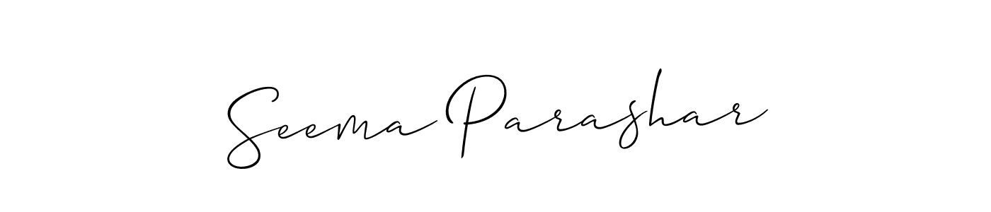 How to Draw Seema Parashar signature style? Allison_Script is a latest design signature styles for name Seema Parashar. Seema Parashar signature style 2 images and pictures png