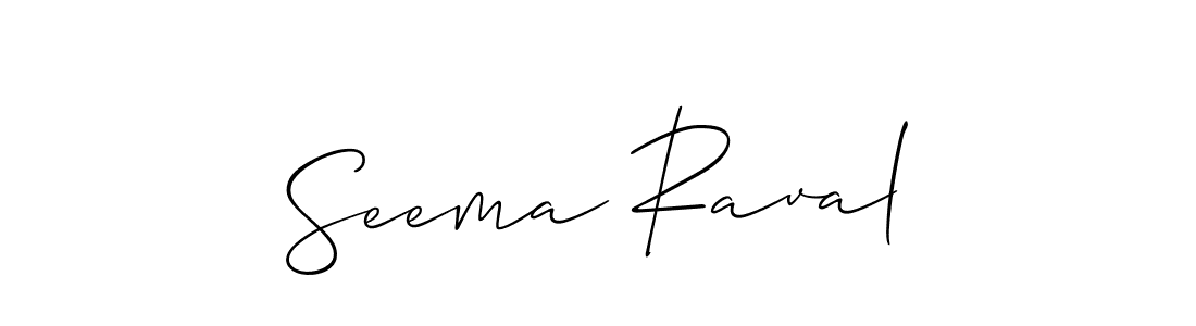 The best way (Allison_Script) to make a short signature is to pick only two or three words in your name. The name Seema Raval include a total of six letters. For converting this name. Seema Raval signature style 2 images and pictures png