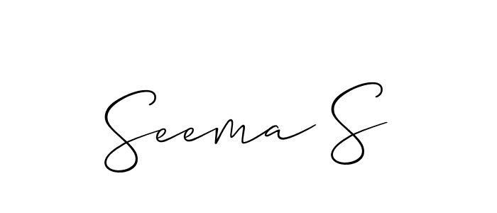 Seema S stylish signature style. Best Handwritten Sign (Allison_Script) for my name. Handwritten Signature Collection Ideas for my name Seema S. Seema S signature style 2 images and pictures png