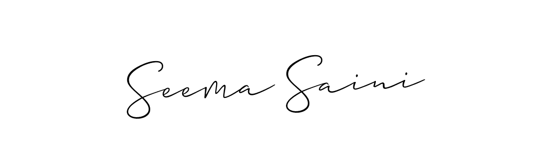 How to Draw Seema Saini signature style? Allison_Script is a latest design signature styles for name Seema Saini. Seema Saini signature style 2 images and pictures png