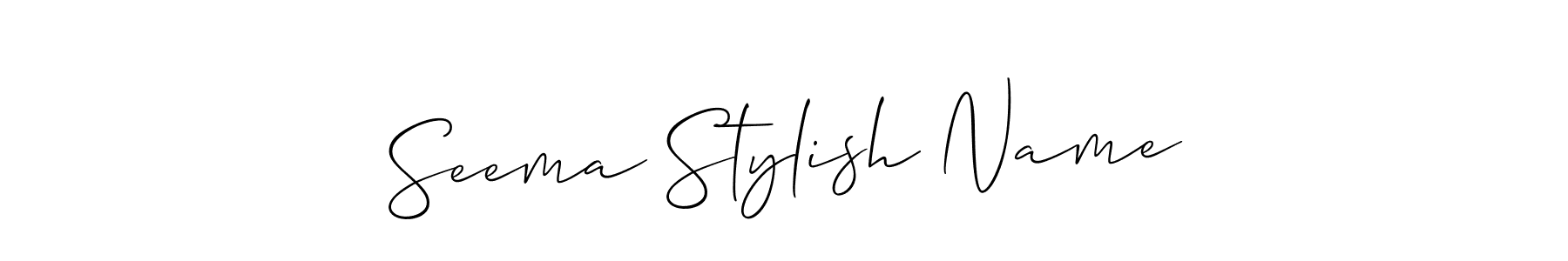 Also You can easily find your signature by using the search form. We will create Seema Stylish Name name handwritten signature images for you free of cost using Allison_Script sign style. Seema Stylish Name signature style 2 images and pictures png