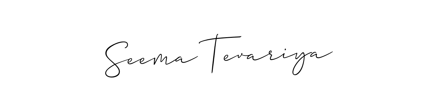 Design your own signature with our free online signature maker. With this signature software, you can create a handwritten (Allison_Script) signature for name Seema Tevariya. Seema Tevariya signature style 2 images and pictures png
