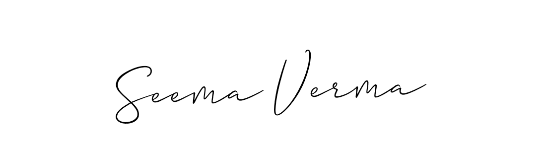 Also we have Seema Verma name is the best signature style. Create professional handwritten signature collection using Allison_Script autograph style. Seema Verma signature style 2 images and pictures png