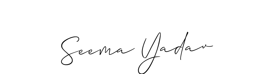Use a signature maker to create a handwritten signature online. With this signature software, you can design (Allison_Script) your own signature for name Seema Yadav. Seema Yadav signature style 2 images and pictures png