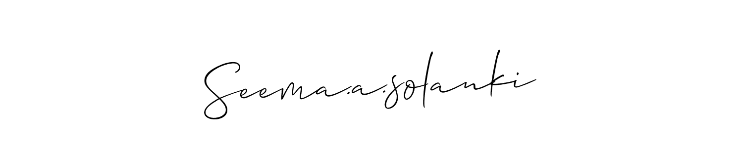 Design your own signature with our free online signature maker. With this signature software, you can create a handwritten (Allison_Script) signature for name Seema.a.solanki. Seema.a.solanki signature style 2 images and pictures png