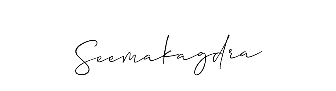 Allison_Script is a professional signature style that is perfect for those who want to add a touch of class to their signature. It is also a great choice for those who want to make their signature more unique. Get Seemakagdra name to fancy signature for free. Seemakagdra signature style 2 images and pictures png